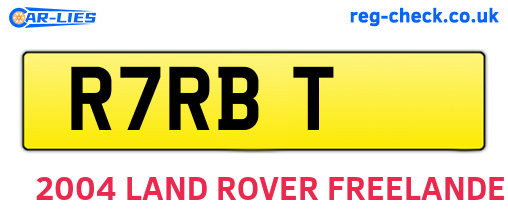 R7RBT are the vehicle registration plates.