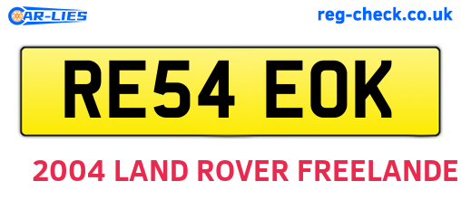 RE54EOK are the vehicle registration plates.