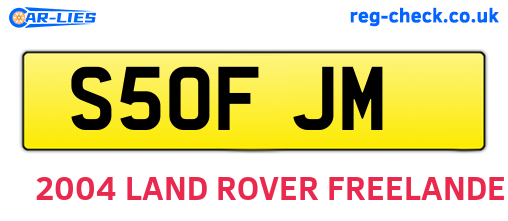 S50FJM are the vehicle registration plates.