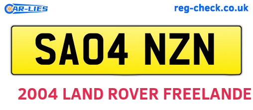 SA04NZN are the vehicle registration plates.
