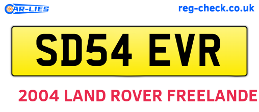 SD54EVR are the vehicle registration plates.