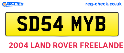 SD54MYB are the vehicle registration plates.