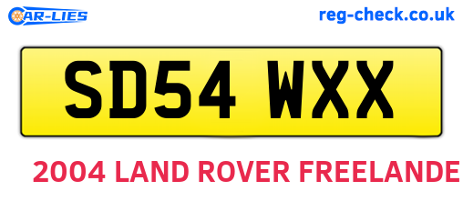 SD54WXX are the vehicle registration plates.