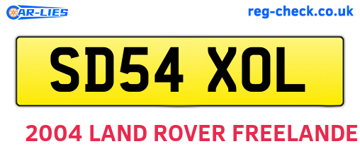 SD54XOL are the vehicle registration plates.