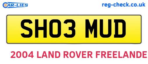 SH03MUD are the vehicle registration plates.