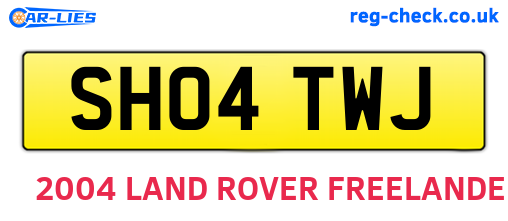 SH04TWJ are the vehicle registration plates.
