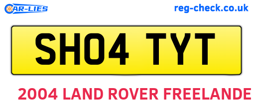 SH04TYT are the vehicle registration plates.