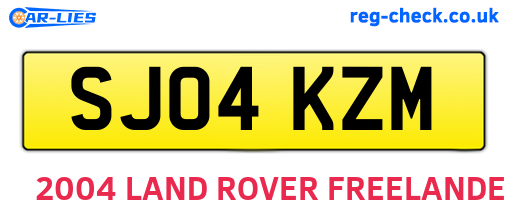 SJ04KZM are the vehicle registration plates.