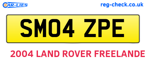 SM04ZPE are the vehicle registration plates.