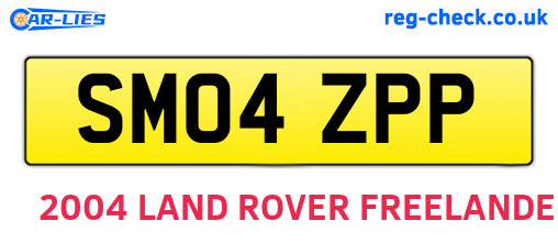 SM04ZPP are the vehicle registration plates.
