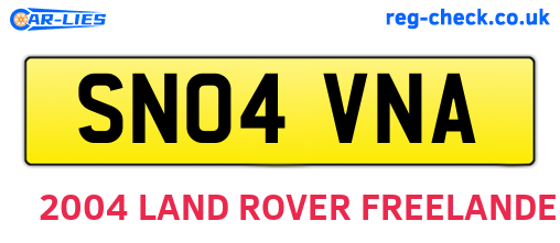 SN04VNA are the vehicle registration plates.