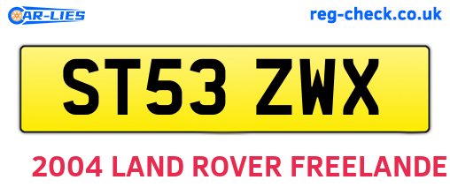 ST53ZWX are the vehicle registration plates.