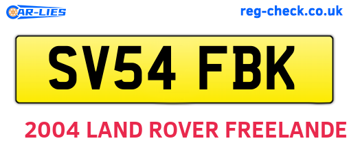 SV54FBK are the vehicle registration plates.