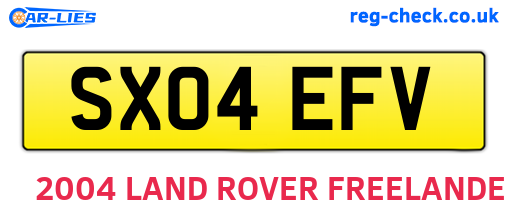 SX04EFV are the vehicle registration plates.