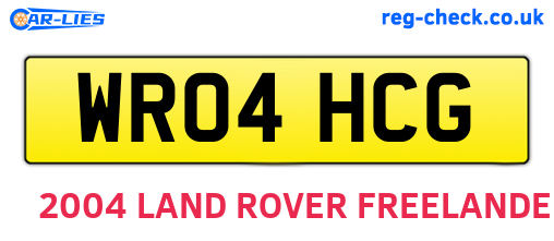 WR04HCG are the vehicle registration plates.