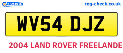 WV54DJZ are the vehicle registration plates.