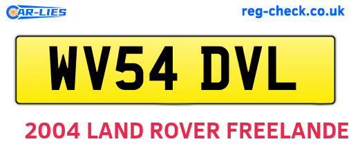 WV54DVL are the vehicle registration plates.