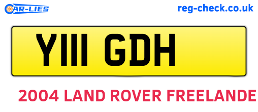 Y111GDH are the vehicle registration plates.