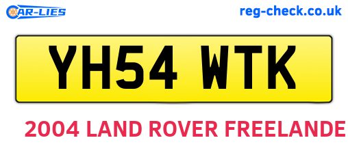 YH54WTK are the vehicle registration plates.