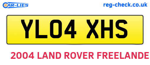 YL04XHS are the vehicle registration plates.
