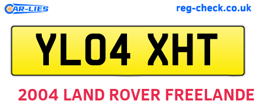 YL04XHT are the vehicle registration plates.