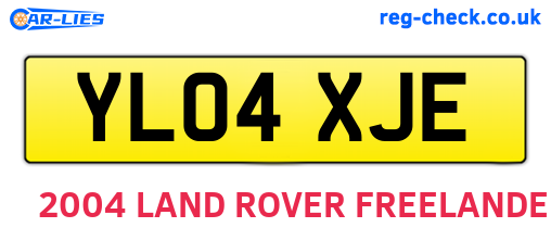 YL04XJE are the vehicle registration plates.