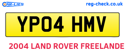 YP04HMV are the vehicle registration plates.
