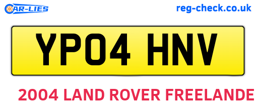 YP04HNV are the vehicle registration plates.