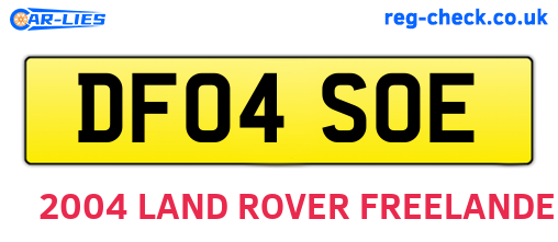 DF04SOE are the vehicle registration plates.