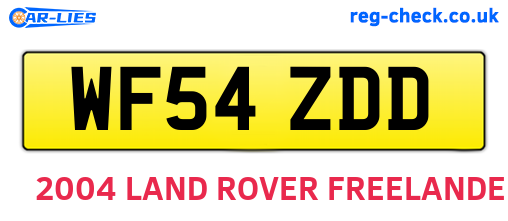 WF54ZDD are the vehicle registration plates.