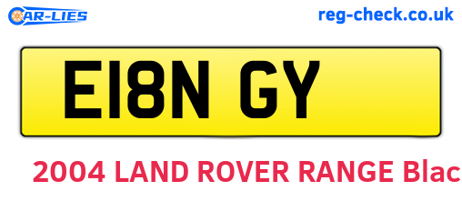 E18NGY are the vehicle registration plates.
