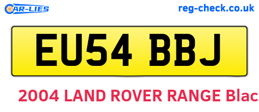 EU54BBJ are the vehicle registration plates.