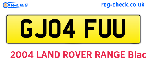 GJ04FUU are the vehicle registration plates.
