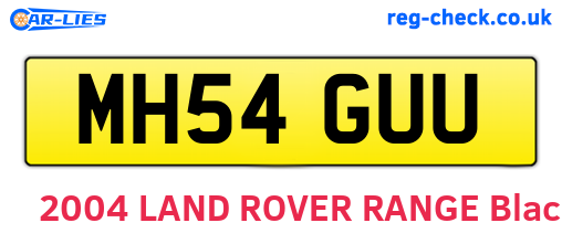 MH54GUU are the vehicle registration plates.