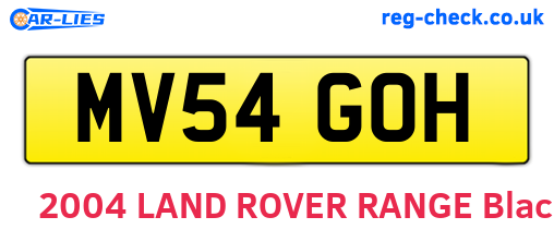 MV54GOH are the vehicle registration plates.