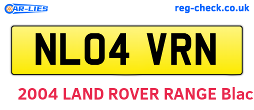 NL04VRN are the vehicle registration plates.