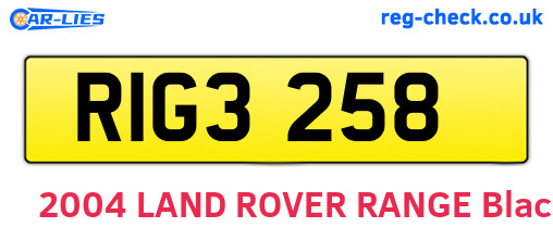 RIG3258 are the vehicle registration plates.