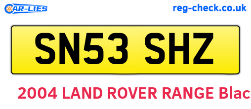 SN53SHZ are the vehicle registration plates.