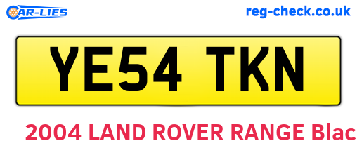 YE54TKN are the vehicle registration plates.
