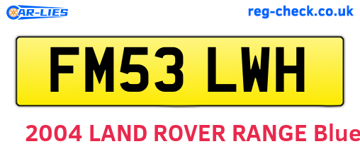 FM53LWH are the vehicle registration plates.