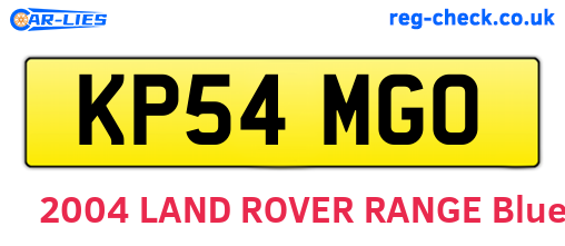 KP54MGO are the vehicle registration plates.