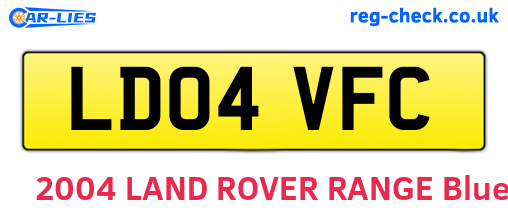 LD04VFC are the vehicle registration plates.