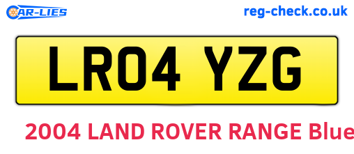 LR04YZG are the vehicle registration plates.