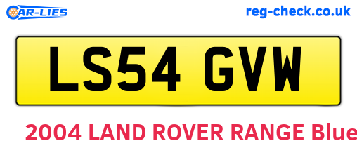 LS54GVW are the vehicle registration plates.