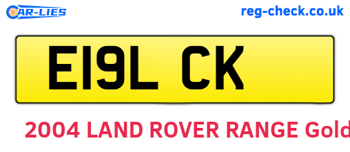 E19LCK are the vehicle registration plates.