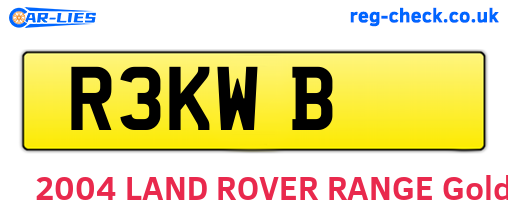R3KWB are the vehicle registration plates.