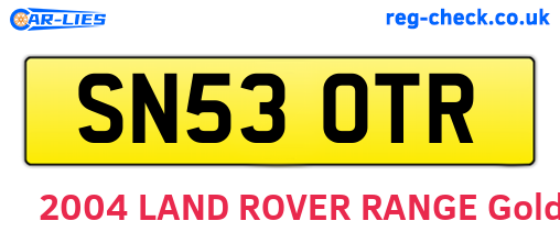 SN53OTR are the vehicle registration plates.