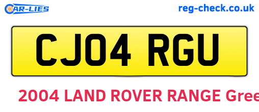 CJ04RGU are the vehicle registration plates.