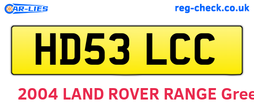 HD53LCC are the vehicle registration plates.