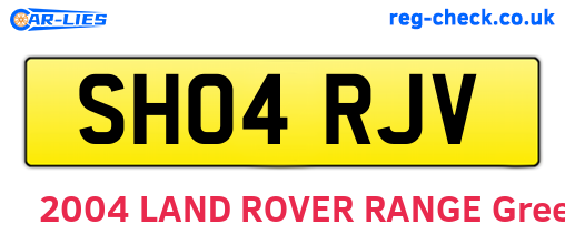 SH04RJV are the vehicle registration plates.